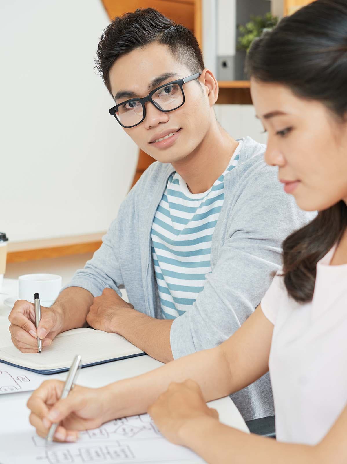 University counseling session with students