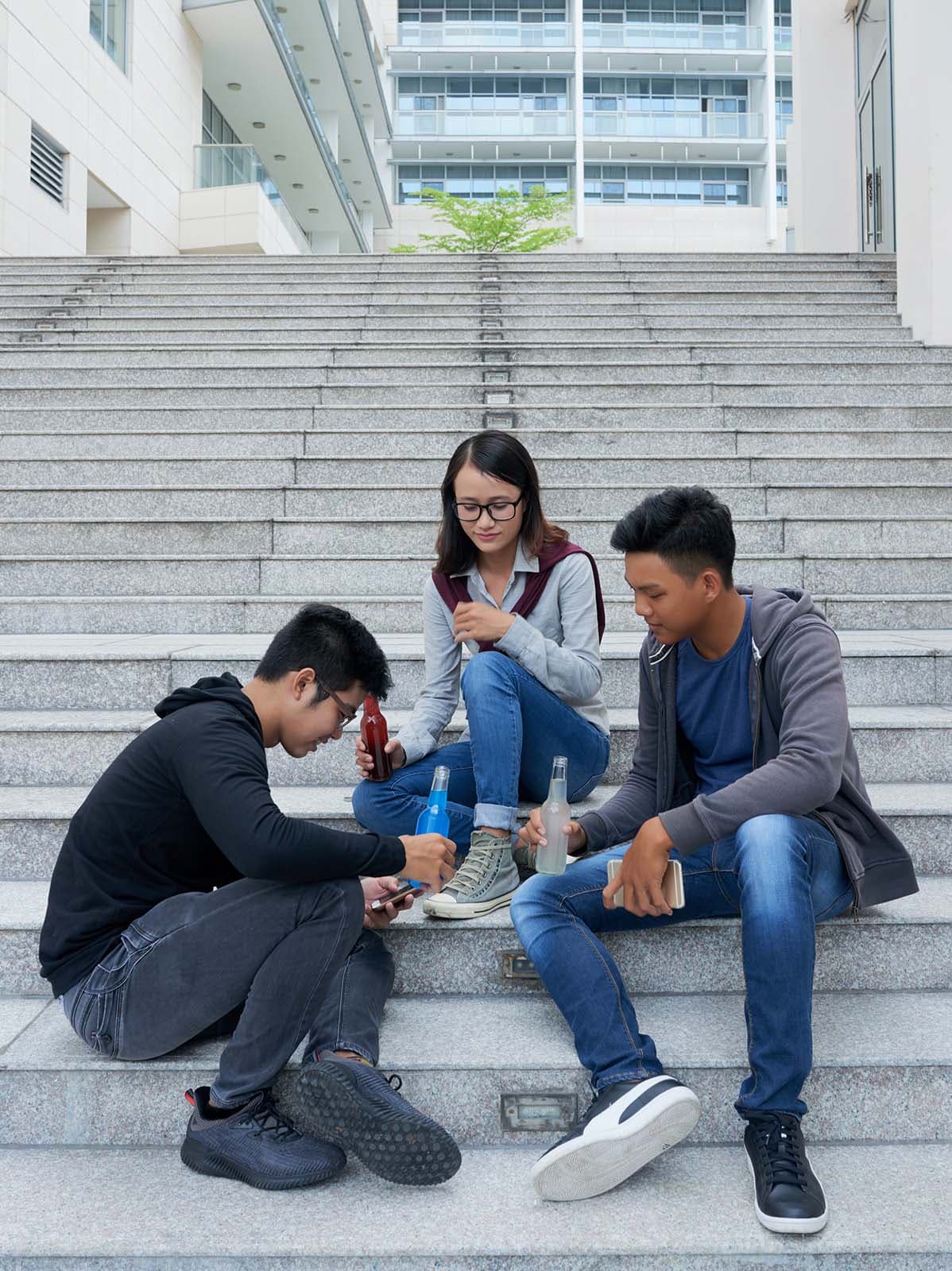 Students participating in motivational workshop